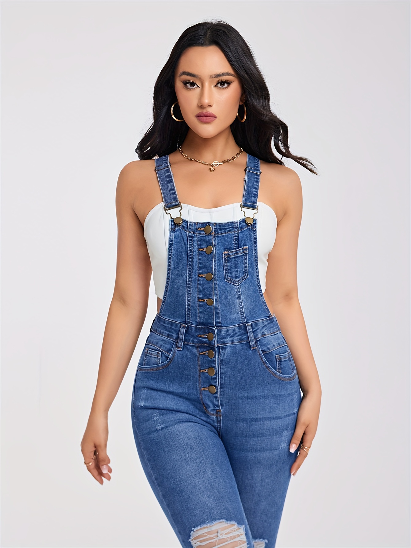 Sexy Jean Jumpsuits for Women Women High Waist Stretch Hole Jeans