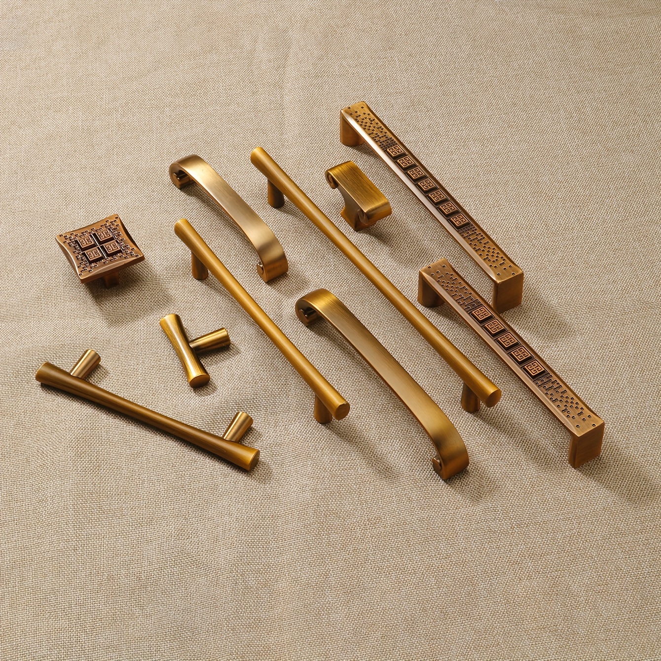 Golden Brushed Brass Cabinet Pulls Modern Solid Brass Drawer - Temu