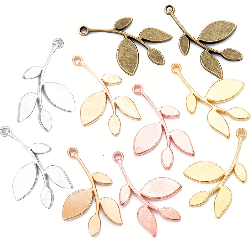 

10pcs Leaf Alloy Accessories Fall Series Vintage Leaf Pendants Charms Bulk Diy Crafts For Jewelry Making Supplies