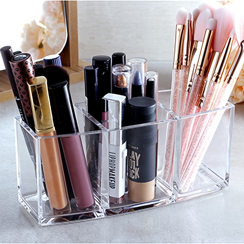 Makeup Brush Holder Storage, Paintbrushes, Eyeliners/Lip Liners, Color:  White