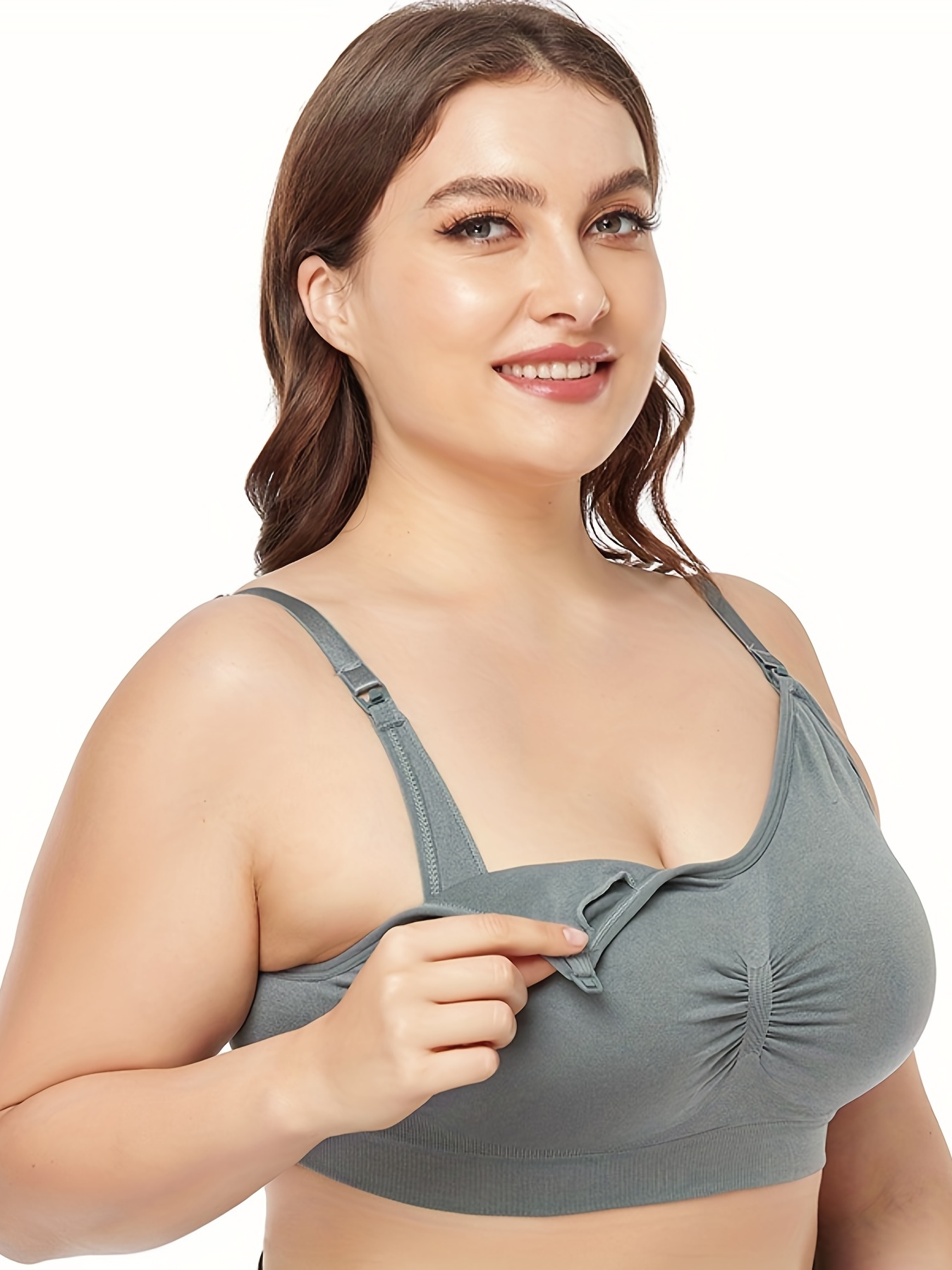 LeeWear Women Nursing Button Front Closure Bras Plus Size Wireless Sleep Bra  (no Pads) Imported from china Cotton pink, cream and apricot color  04_05_10BR22104_Tan1_Qty01