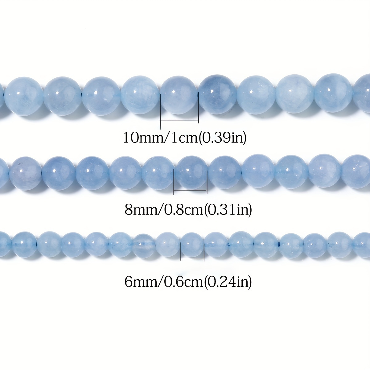 Natural Stone Beads Aquamarines Chalcedony Round Loose Beads For