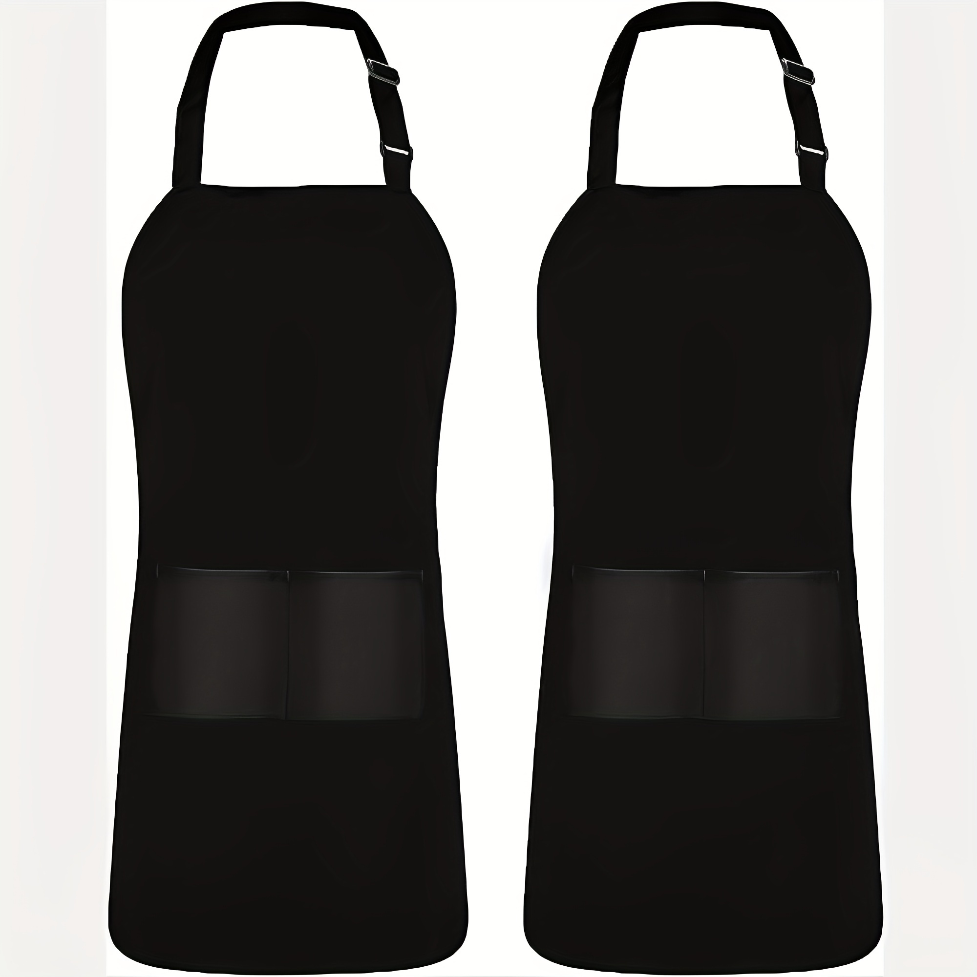 

2 Packs, Bib Aprons, Adjustable With 2 Pockets, Waterproof And Oil Resistant, Cooking Kitchen Chef Aprons For Women Men