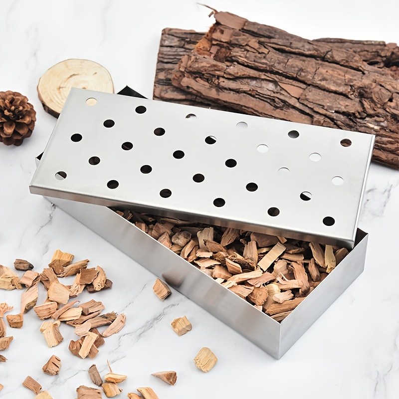 1pc Stainless Steel Smoker Box for Gas Grills and Charcoal Grills - Add  Smokey BBQ Flavor to Your Meats with Wood Chips