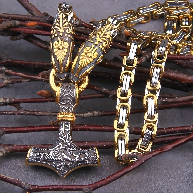 1pc Collier Pendentif Mjolnir Argenté Dieu Nordique Viking - Temu