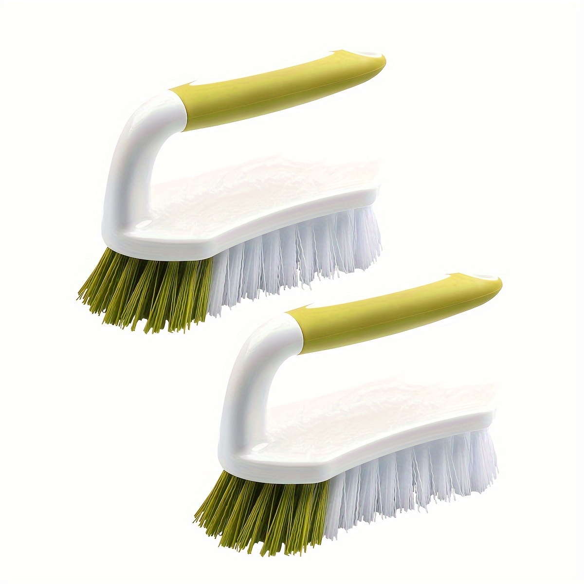 2 Pcs PP Tub Scrubber White Scrub Brush Shower Cleaning Tools Bathroom