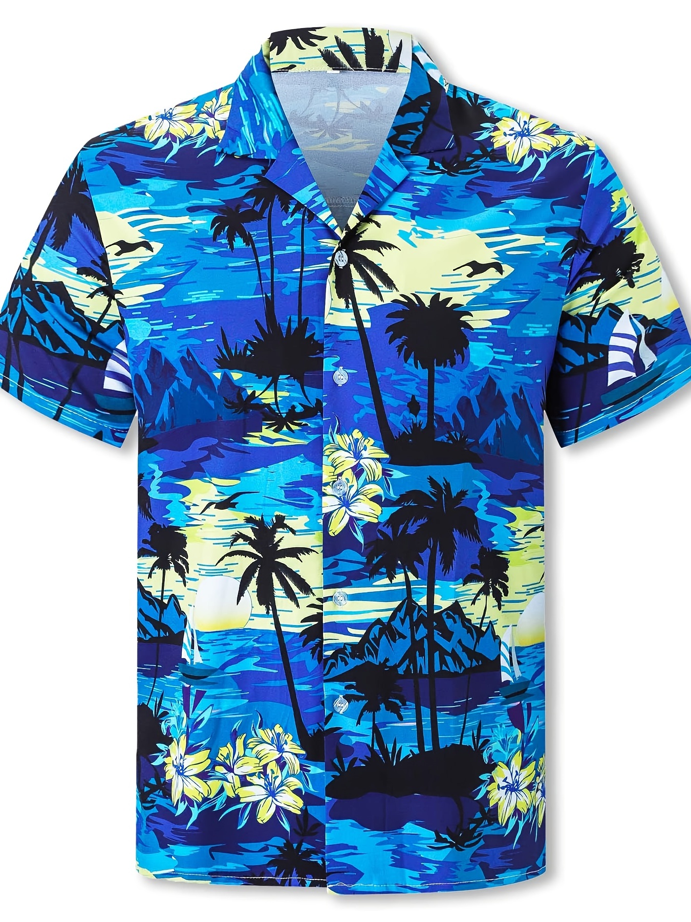Hawaii Coconut Tree Graphic Print Boys Cotton Top Shirt