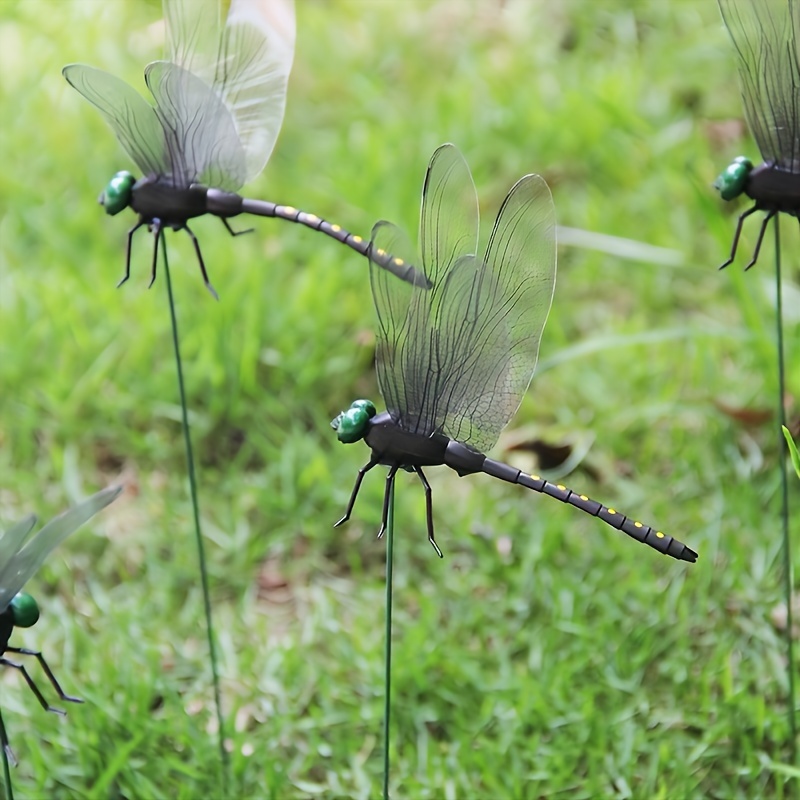 

3/6pcs Dragonfly Garden Decoration, Room Decoration, Plastic Yard Decoration With Flower Pot Decoration, Halloween Decoration, Fall Decoration, Thanksgiving Decoration Eid Al-adha Mubarak