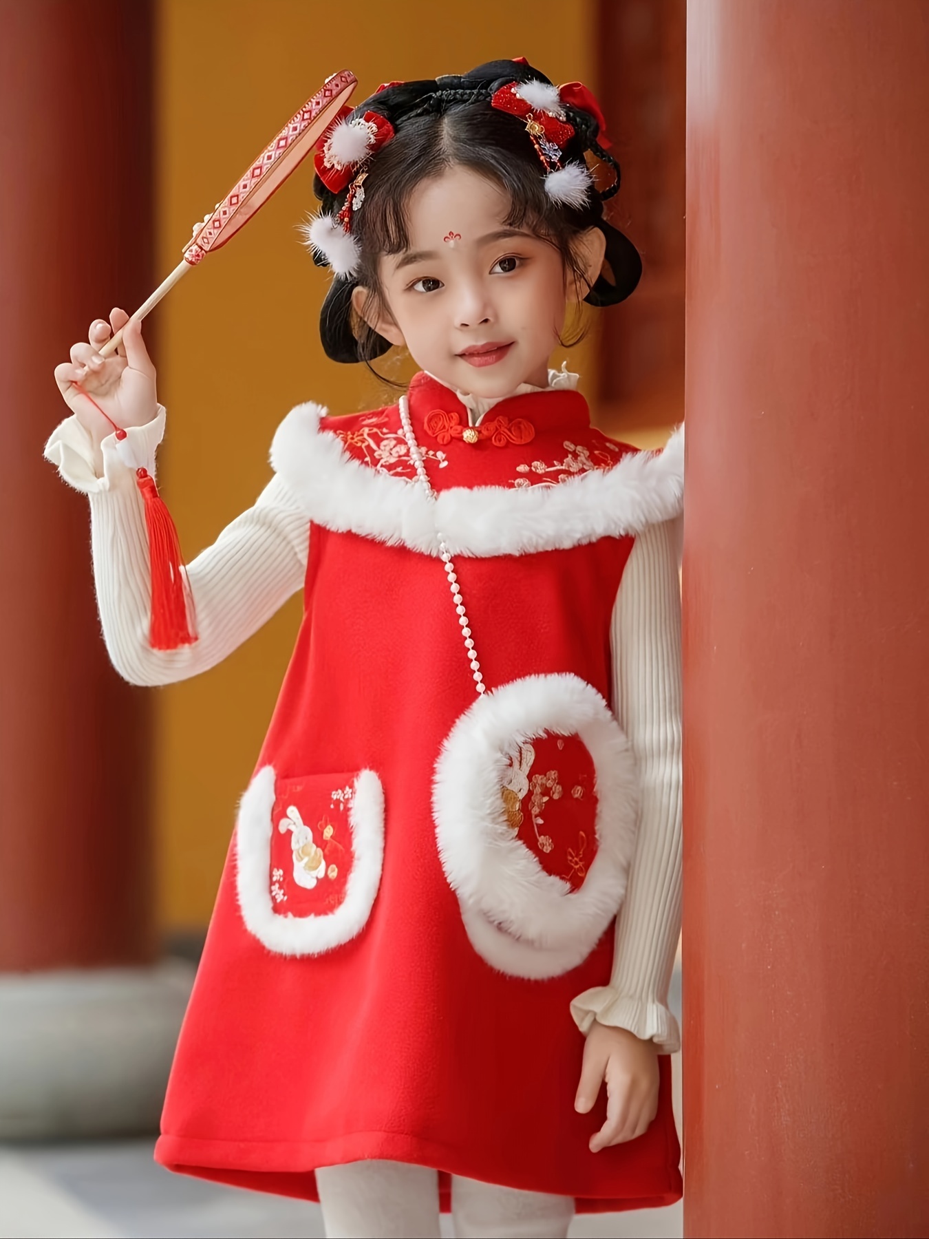 Chinese collar girl dress best sale