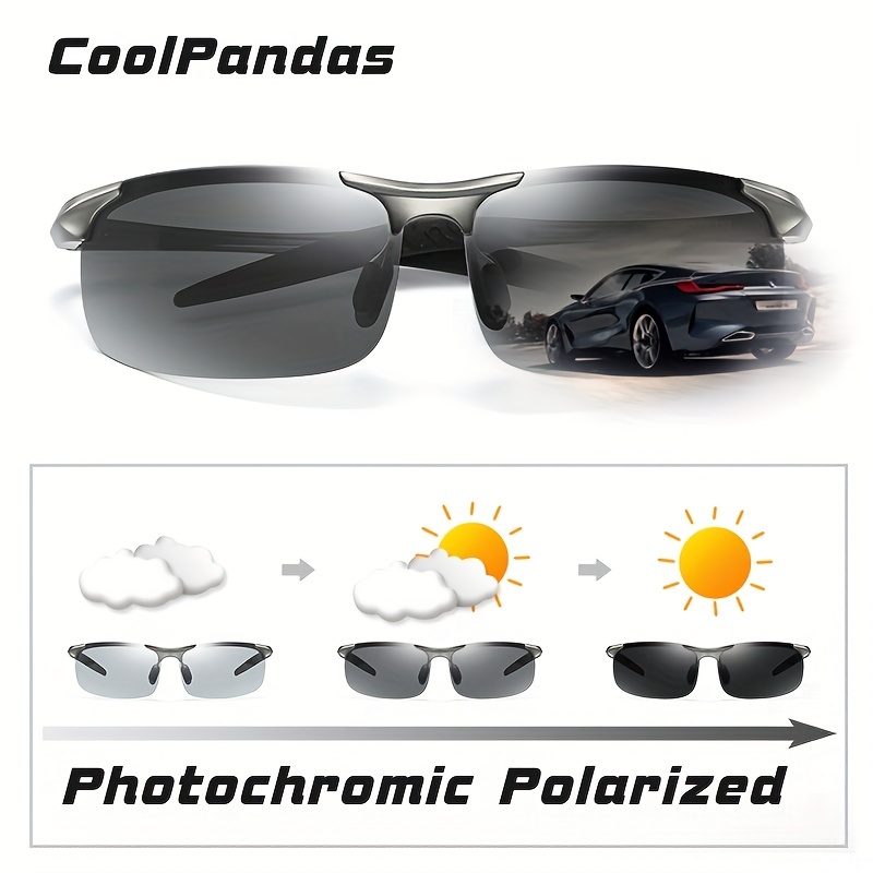 Coolpandas Men's Photochromic Polarized Sunglasses Casual - Temu New Zealand