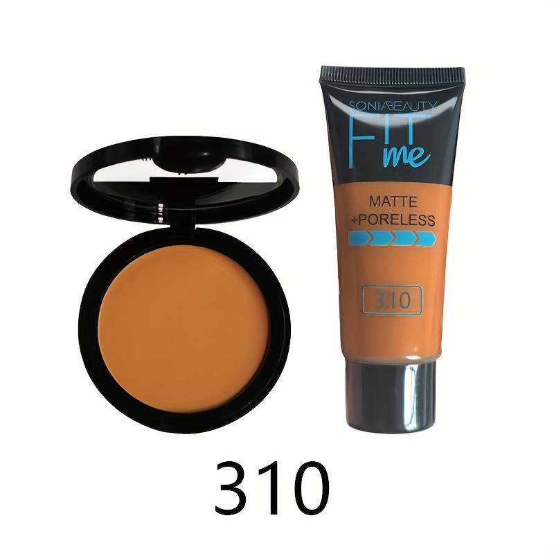 2 in 1 Liquid Foundation & Concealer Powder for Dark Skin