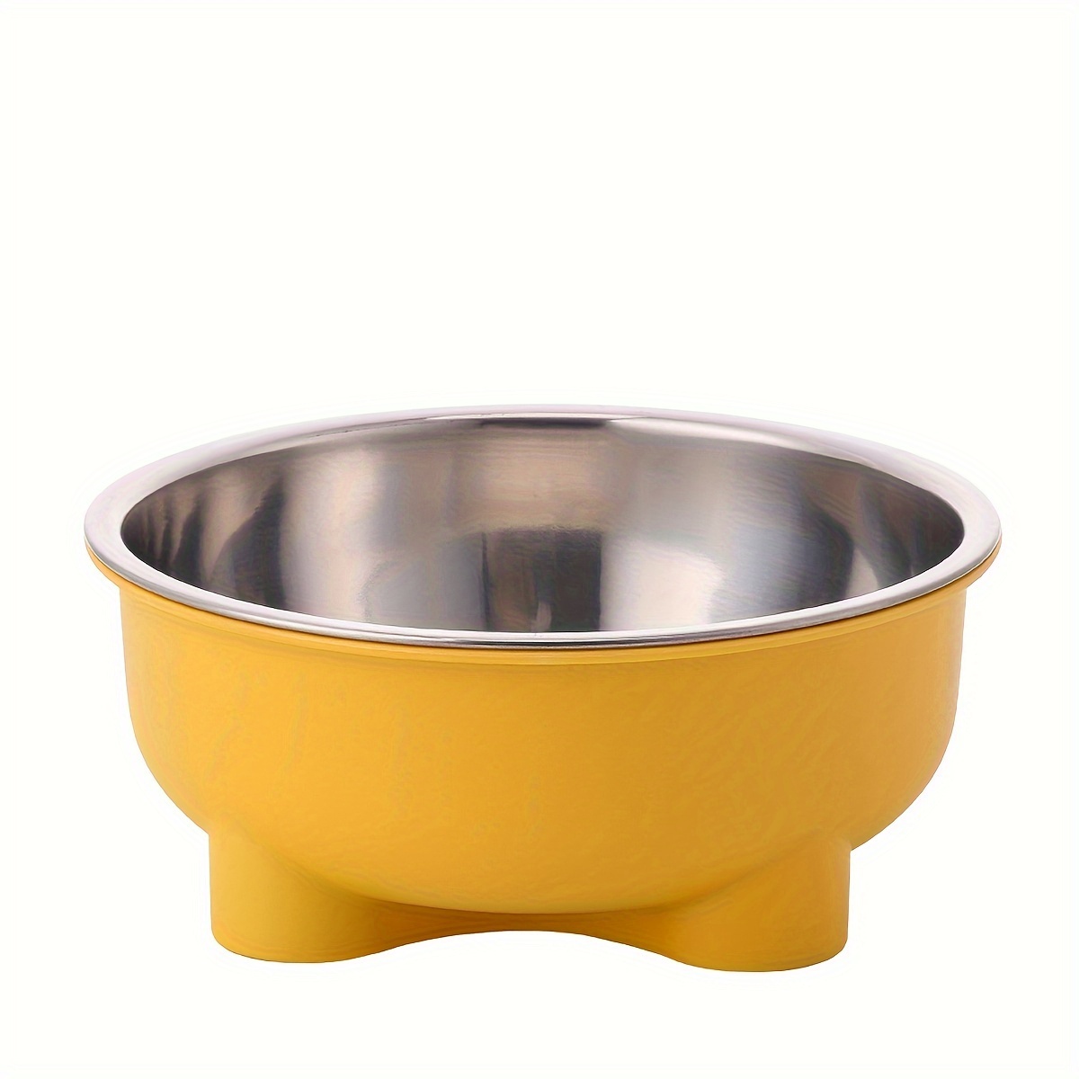 Elevated Dog Pet Bowl White Gold Stainless Steel