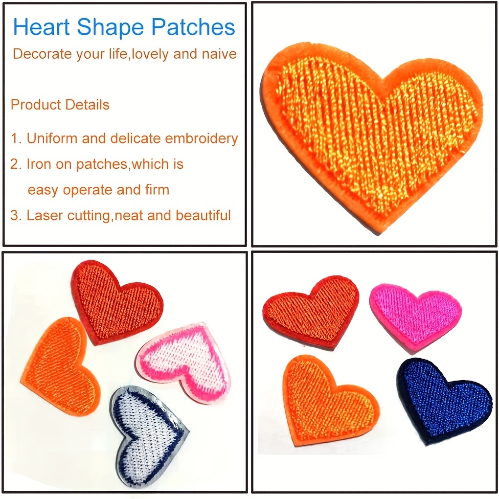Heart Shape Iron On Patches 15 Colors Small Heart Sew On - Temu