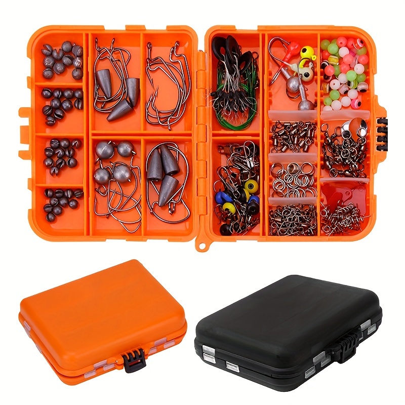 165pcs/lot Complete Fishing Kit With Tackle Box - Includes Crank Hooks,  Snaps, Rolling Swivels, And Connectors For Easy Fishing