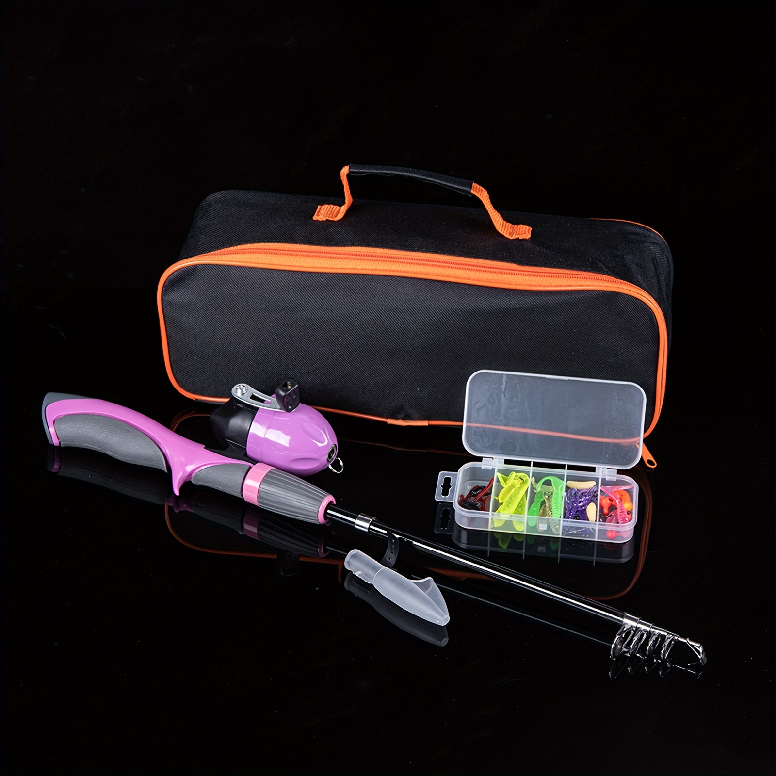 Kids Fishing Rod Telescopic Portable Kids Fishing Pole Kit with Fishing  Line Fishing Gears Travel Bag for Boys Girls or Youth