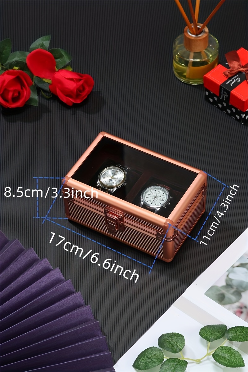 Couple Double Position Watch Storage Box, Watch Jewelry Display Box With  Soft Watch Pillow, Aluminum Alloy Couple Gift Box - Temu Austria