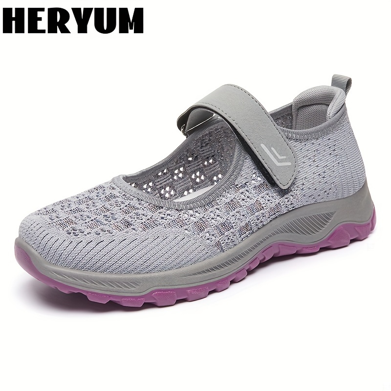 Women's Breathable Knit Sneakers Comfortable Closed Toe Hook - Temu