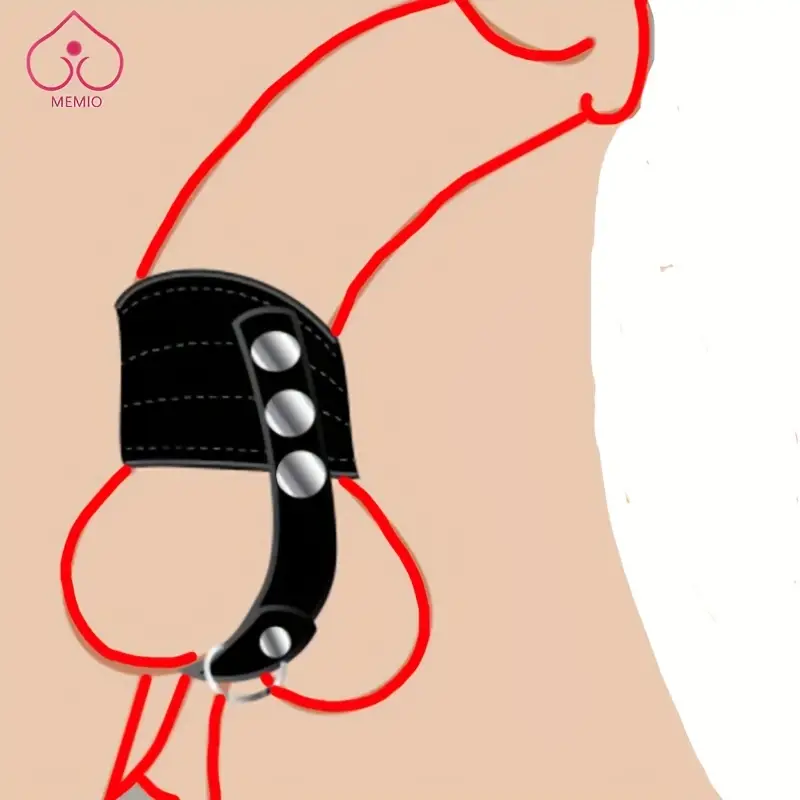 1 Set, Leather Penis Strap And Ball Stretcher Harness, Scrotum Sack  Bondage, Chastity Cock Cage,BDSM Sex Toys