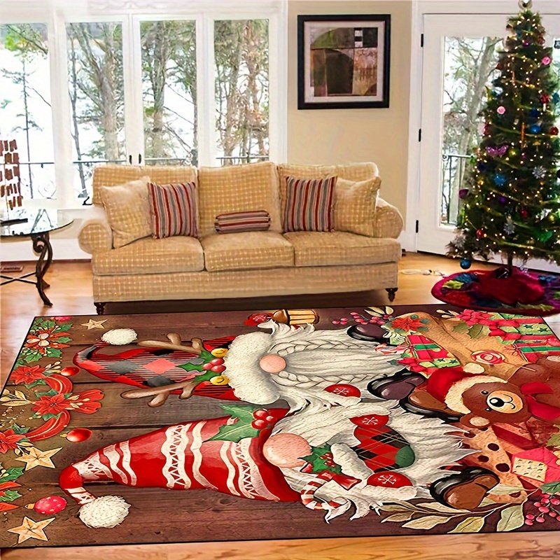 Area Rug For Bedroom Living Room,xmas Santa Claus Christmas Tree