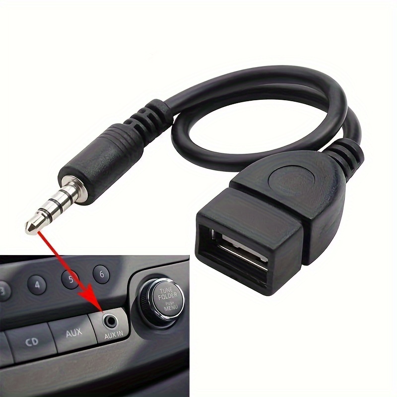 Male Aux Audio Jack To Usb 2.0 Male Charge Cable Adapter - Temu