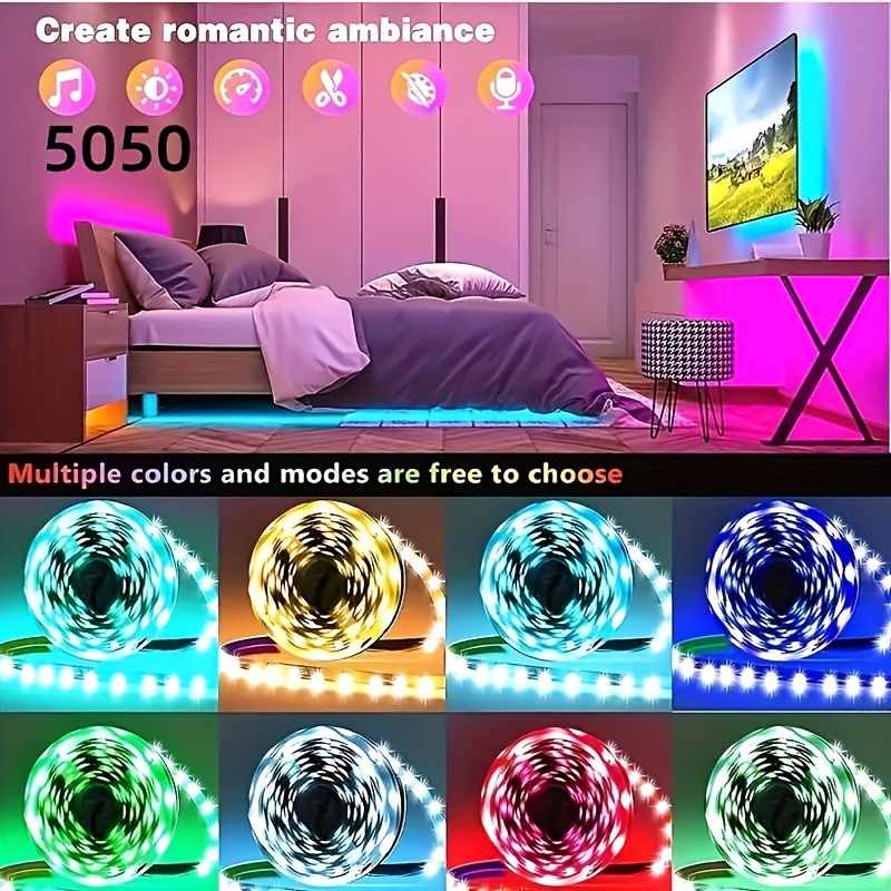 Tira Luces Led Habitación Decoración Navideña Rgb 5050 - Temu Chile