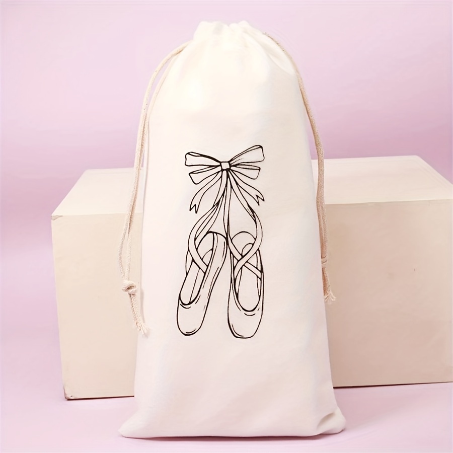 1Pc Ballet Shoe Pouch Dance Drawstring Bag Latin Dance Shoe Storage Bag