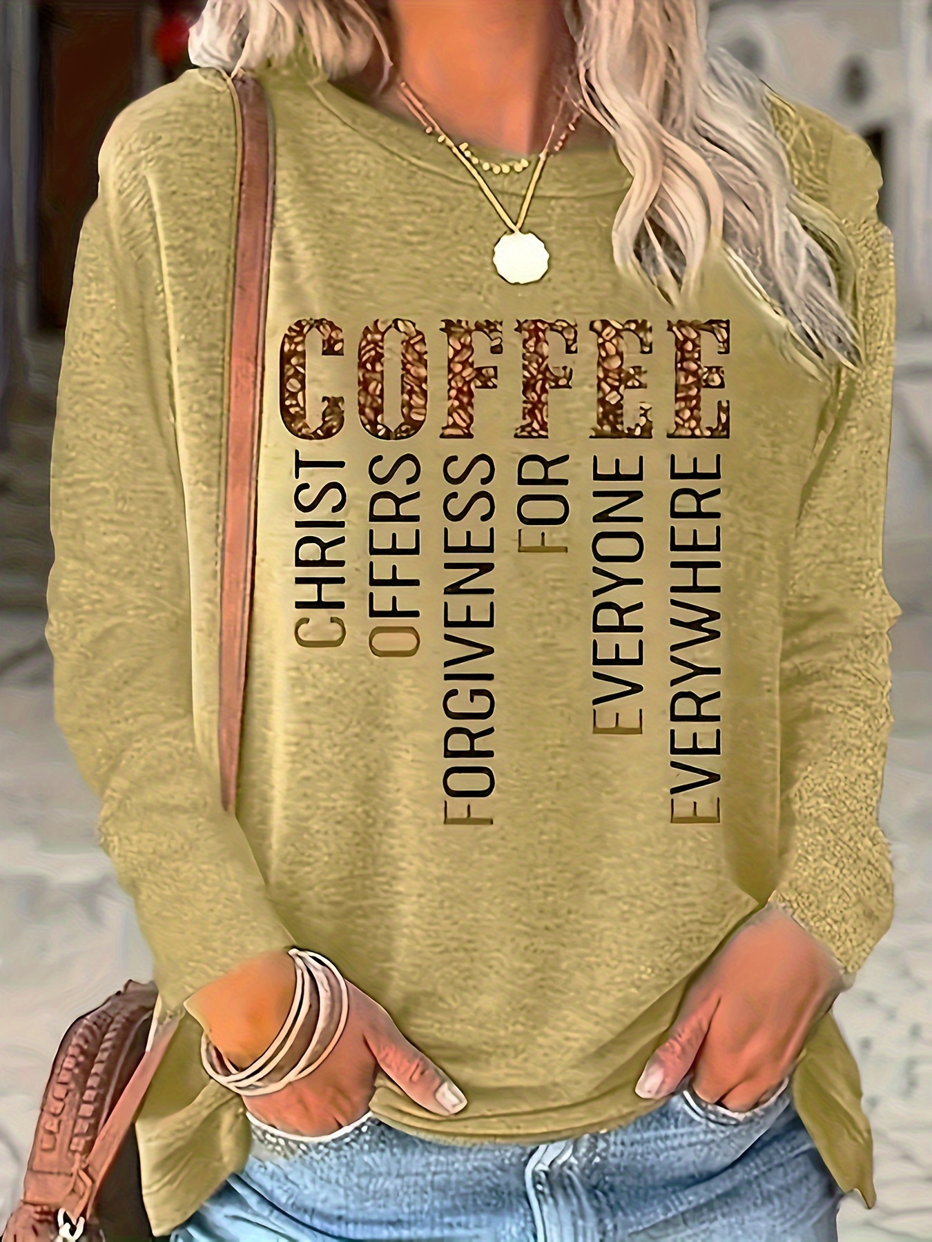 Merry And Bright Funny Christmas Coffee T-Shirt - Casual Loose Fit Short Sleeve Tee, Grey, Large