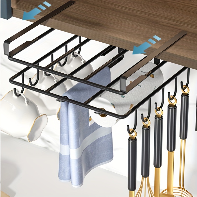 Hanging Under-cabinet Multipurpose Rack Storage Rail, Under-shelf