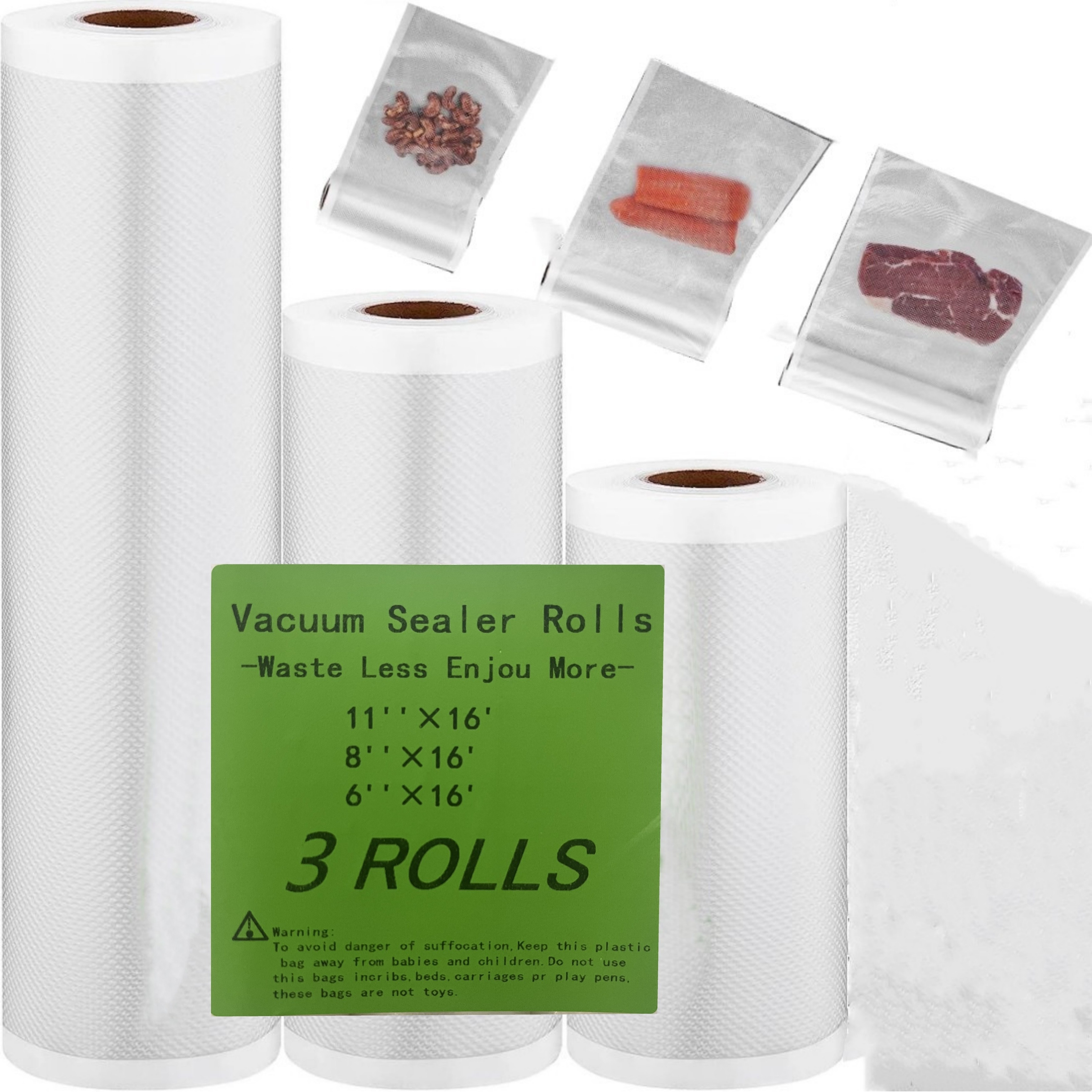 11 x 16' Vacuum Sealer Rolls, 2 Pack
