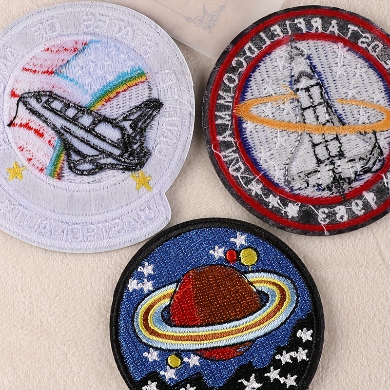 8 parches de la NASA, parches bordados para planchar o coser, apliques de  insignia espacial para ropa, vestido, sombrero, jeans, accesorios de