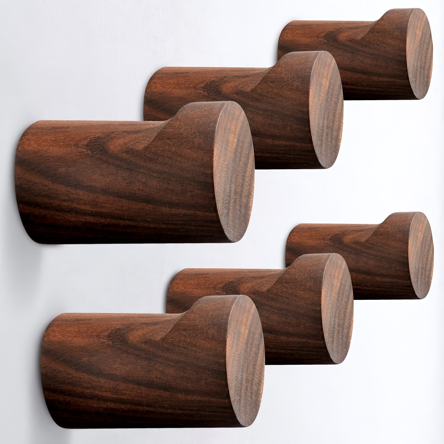 4 Pack Wooden Wall Hooks - Wall-Mounted Natural Wood Coat Hangers Simple  Modern Handmade Minimalist Home Decor Wooden Pegs for Hanging Coats Hats  Bags