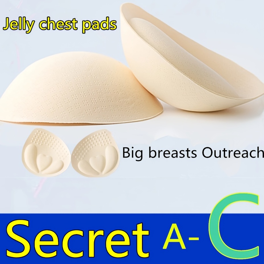 2 Pairs (4 Pieces ) Latex Chest Pad Breathable Bra Pads Inserts