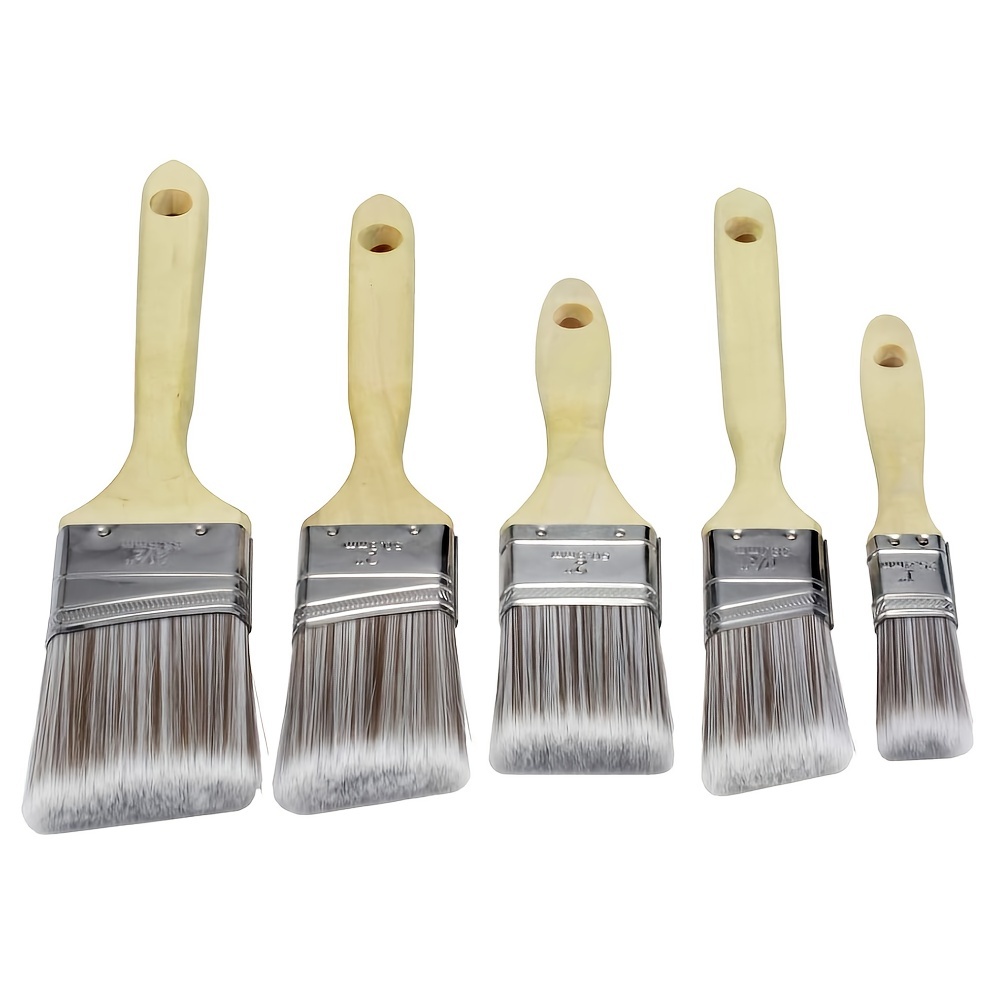 2pcs Paint Brushes, Treated Wood Handle, Professional Paint Brushes Set,  Trim Paint Brush, Stain Brush