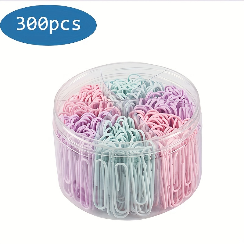 300pcs 3colors Paper Clips for Office School Personal Use