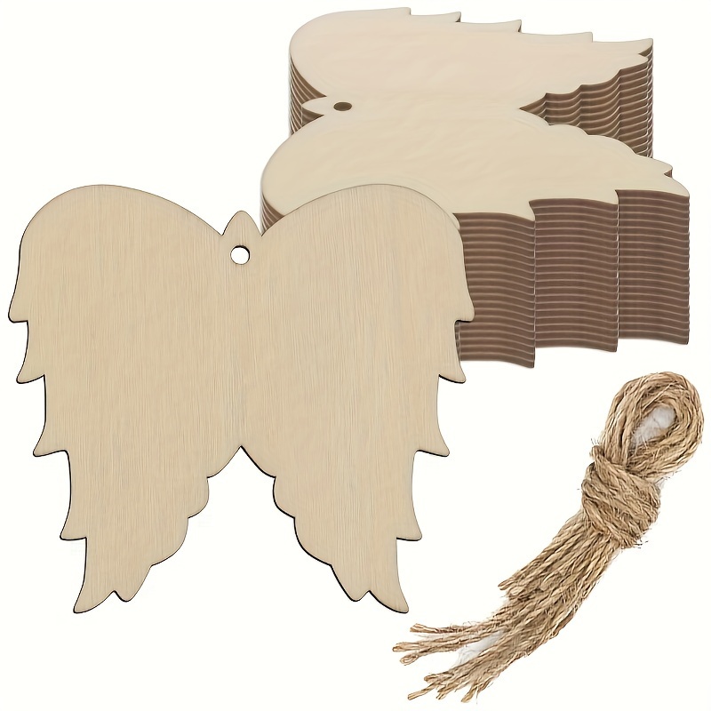 Angel Wings Wooden Diy Crafts Paper Cutting Wooden Products - Temu