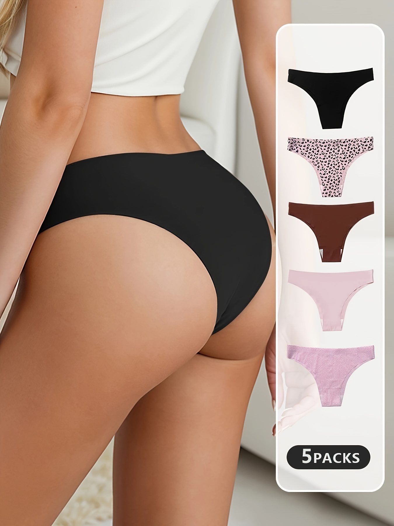 Leopard Print Briefs Comfy Breathable Stretchy Intimates - Temu