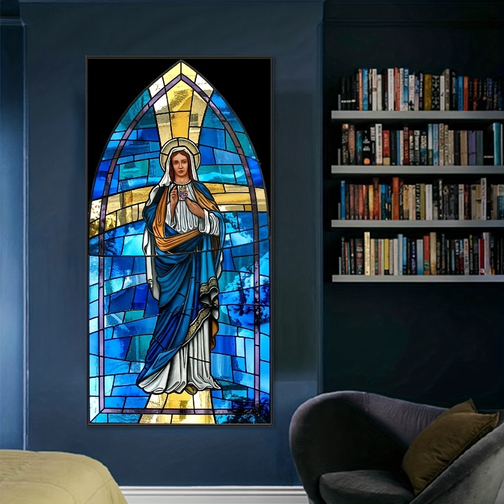 1pc Large Size 40*70cm/15.75inx27.57in Without Frame DIY 5D Artificial Diamond Painting Set Faith Diamond Painting Full Artificial Diamond Art Embroidery Cross Stitch Picture Artificial Diamond Painting Art Craft For Wall Decor Surprise Gift