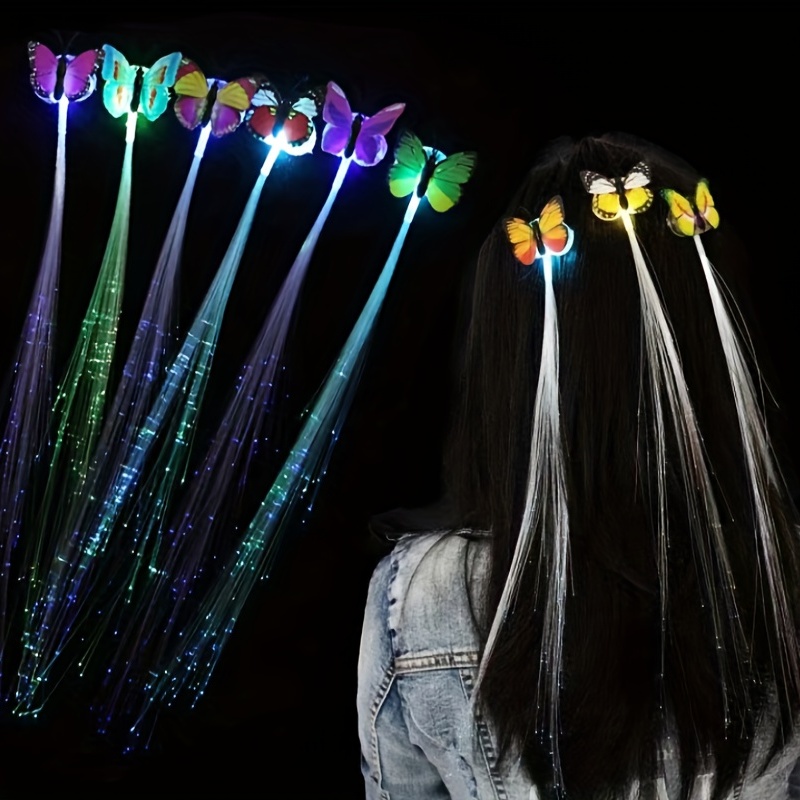 10pcs Colorful LED Luminous Braids for Festivals and Parties