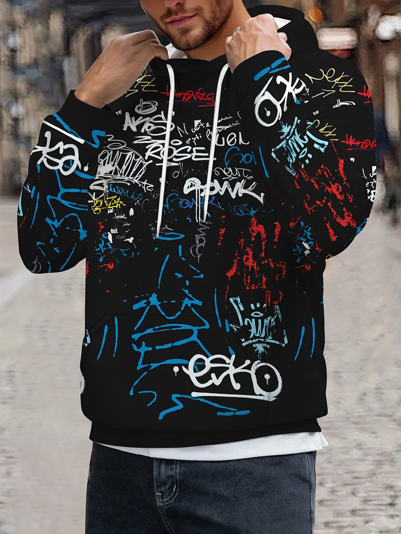 Graffiti print hot sale hoodie