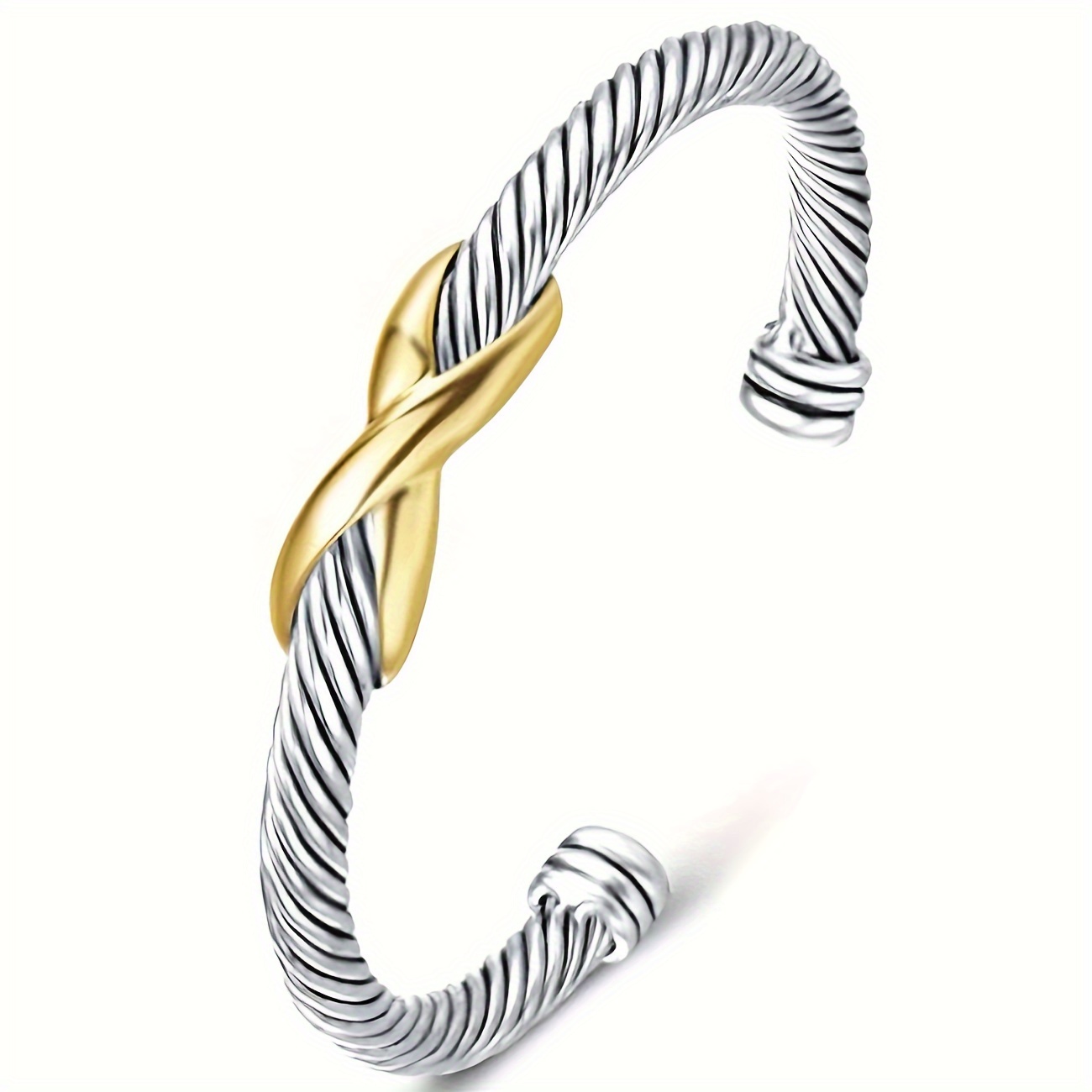 

1pc 8-shaped Decor Cuff Bangle Bracelet Stainless Steel Hand Jewelry Decoration Jewelry Gift