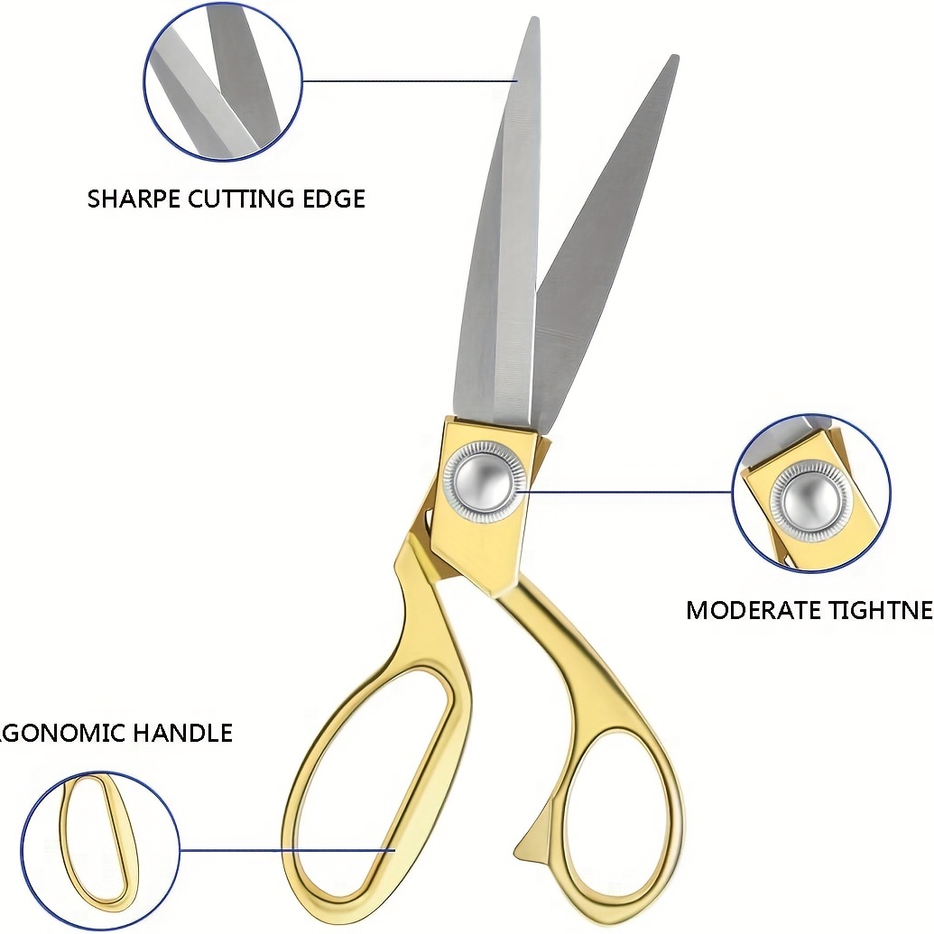 Professional Heavy Duty Tailor Scissors Gold Stainless Steel - Temu