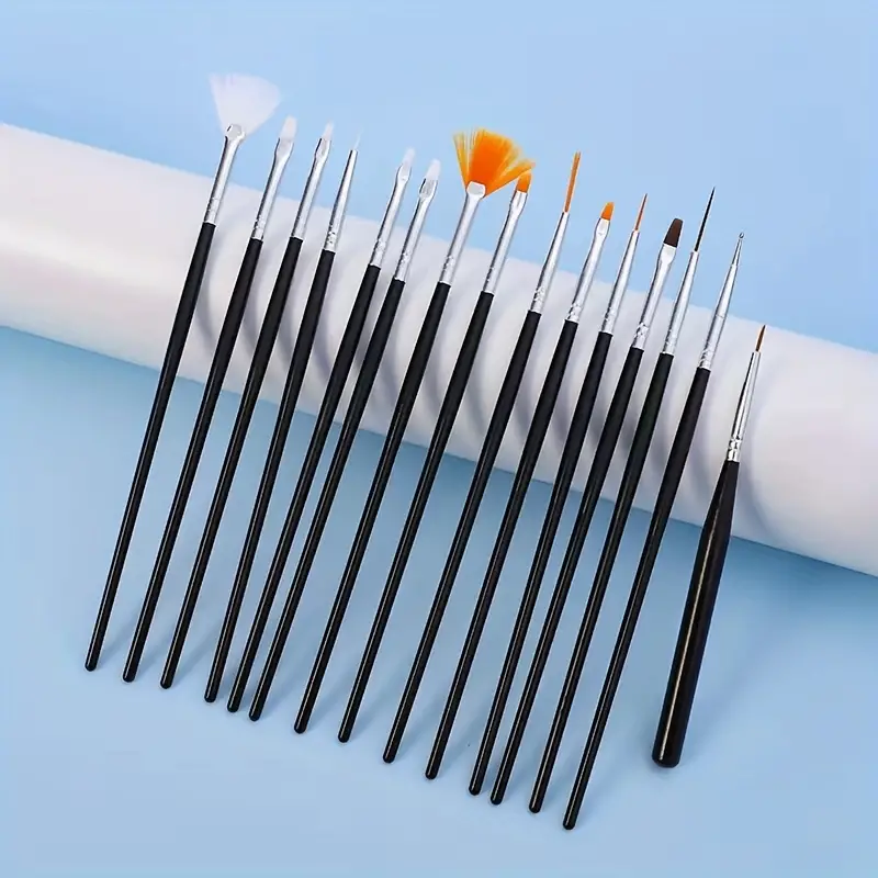 15pcs Fine Paint Brushes Set Plastic Rod Paint Brushes Micro Paint Brushes  For Detailing And Art Painting-Acrylic, Watercolor, Oil, Model, Airplane Ki