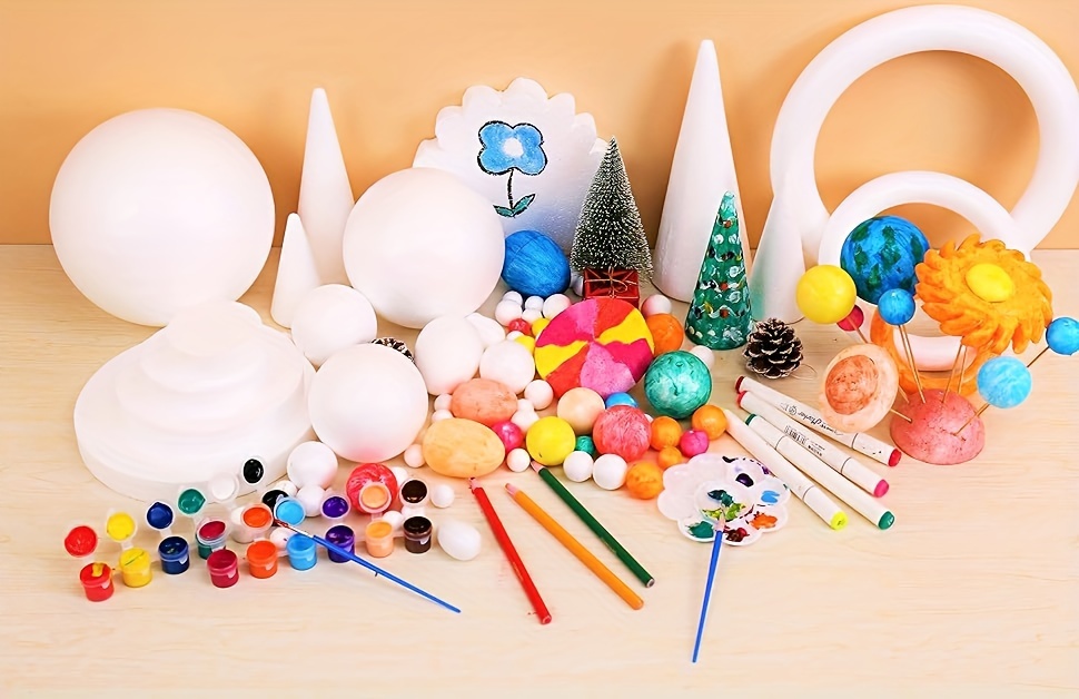  Crafare 18pc 2.35 Inch White Smooth Foam Balls for Spring  Holiday Art Polystyrene Balls Decoration Household School Projects and  Party Decorations : Arts, Crafts & Sewing