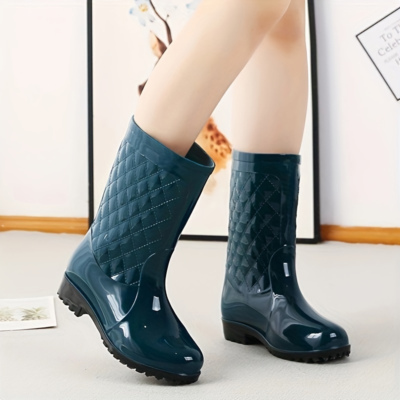 Fashionable Short Tube Women's Rain Boots Waterproof Non - Temu