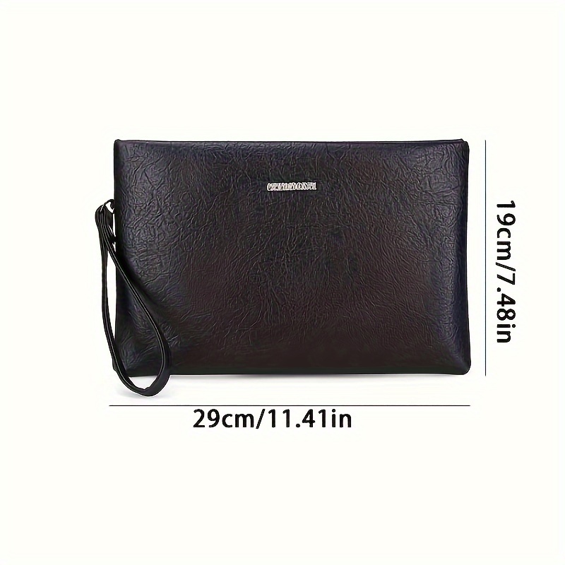 Men's Canvas Clutch Bag With Wristlet Zipper Pouch Handbag Envelope Bag  Large Capacity Handbag Fashion PU Clutch Bag Clutch Money Bag Card Holder