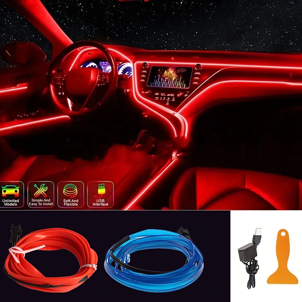 18 In 1 LED luci ambientali per auto interni LED striscia luminosa acrilica  RGB 64 guida alla luce a colori decorazione In fibra ottica lampada  atmosfera - AliExpress