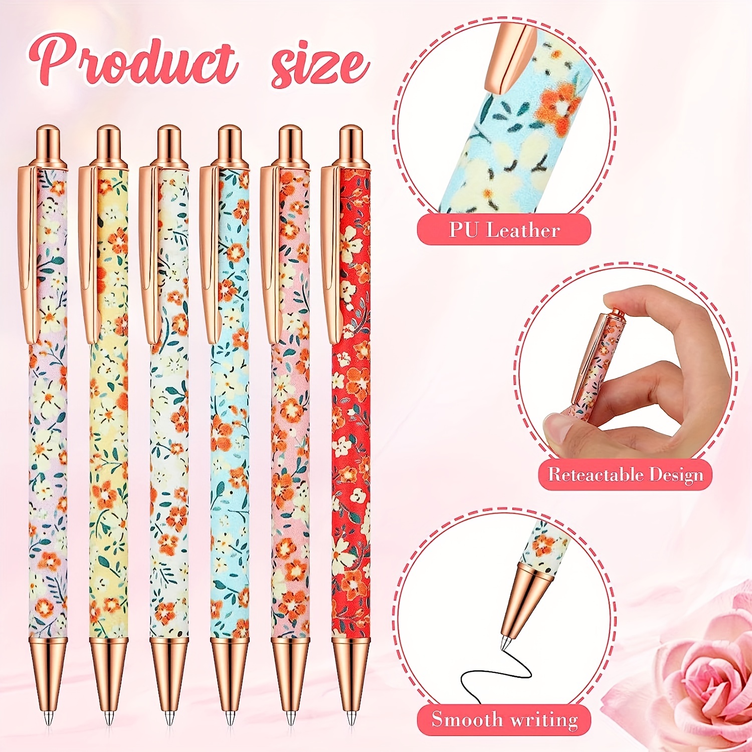 YUXIANLB 4 stuks hartvormige balpen, intrekbare metalen decoratieve pennen, 1,0 mm zwarte inkt balpennen bulk, schattige pennen, geschenken voor vrouwen, school, kantoor, bruiloft, bruidsdouche