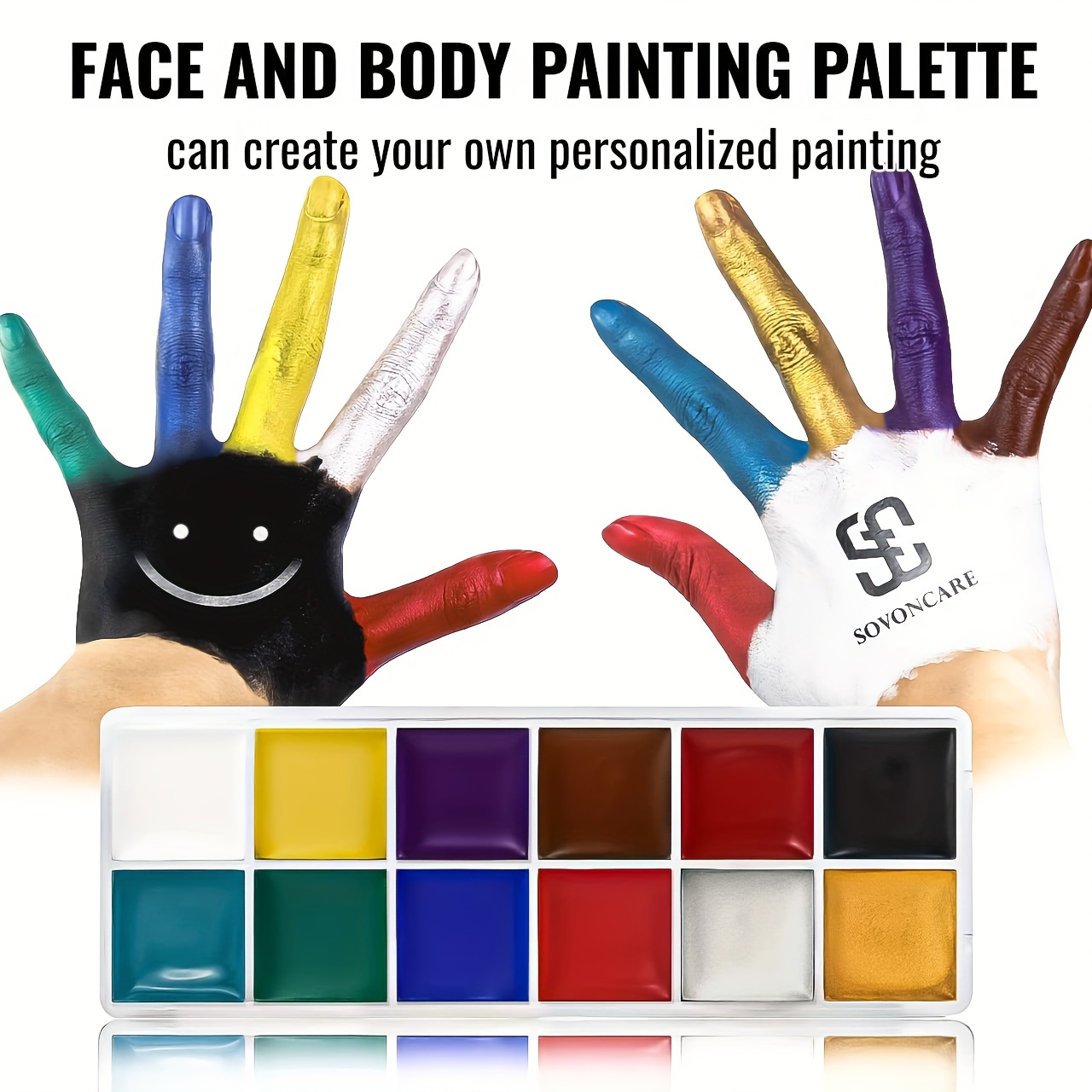 20 Colors Body Face Paint Cosplay Makeup Palette Kit, Professional Face  Painting Kit for Kids & Adults with 10 Brushes, Red Black White Special