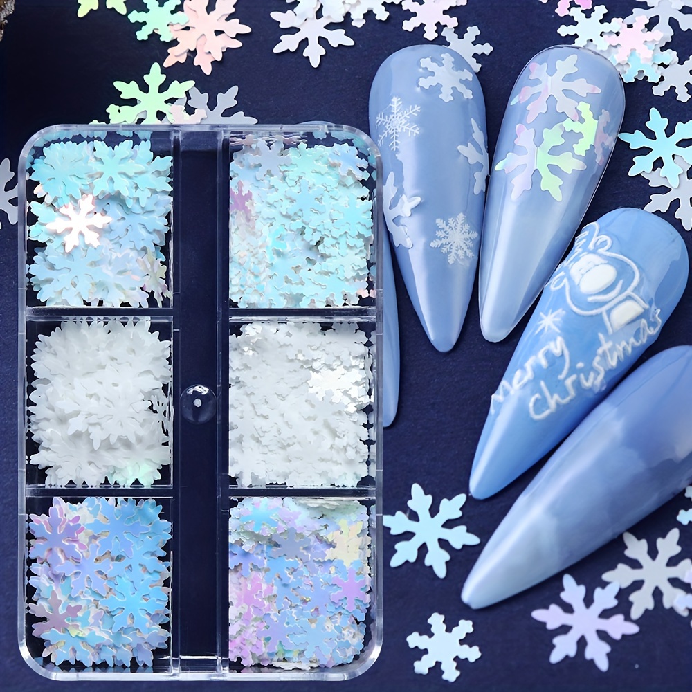 Colorful Christmas Nail Art Snowflake Sequins - Temu