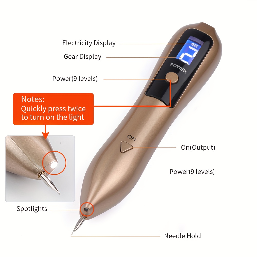Plasma Pen Needles Kit 9 Gears Skin Wart Tag Tattoo Mole Remover Pen  Profesional LCD Skin Tag Remover Beauty Machine Accessories - AliExpress